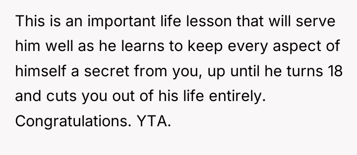 This is an important life lesson that will serve him...