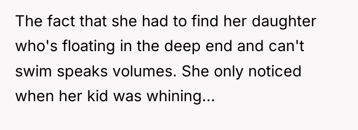 The fact that she had to find her daughter who's...