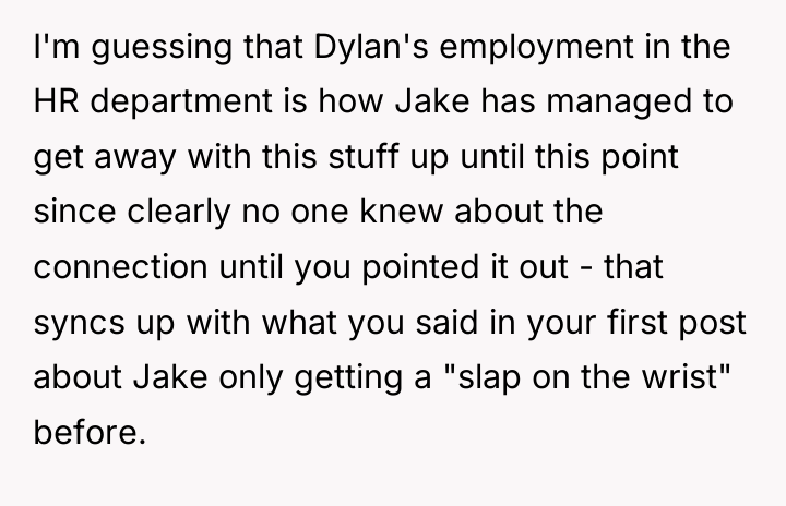 I'm guessing that Dylan's employment in the HR department is...