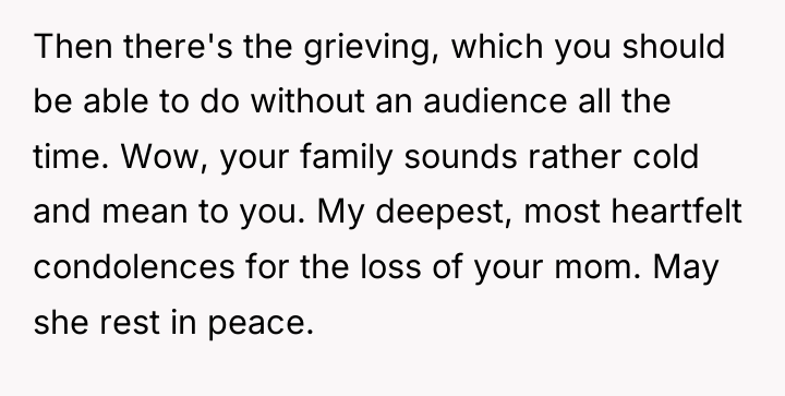 Then there's the grieving, which you should be able to...