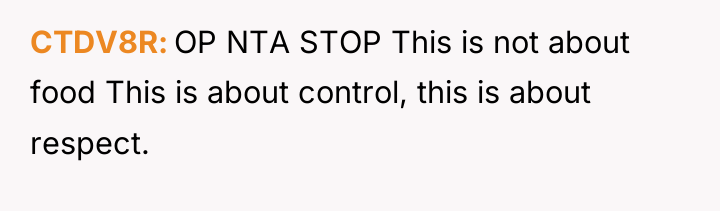 CTDV8R OP NTA STOP This is not about food This...