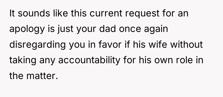 It sounds like this current request for an apology is...