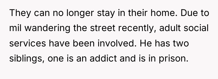 They can no longer stay in their home. Due to...