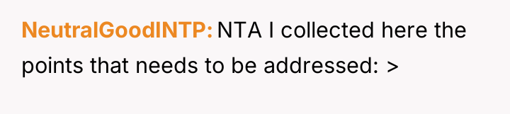 NeutralGoodINTP NTA I collected here the points that needs to...