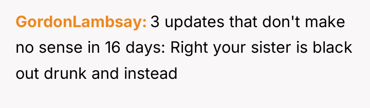 GordonLambsay 3 updates that don't make no sense in 16...