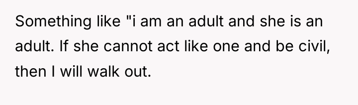 Something like "i am an adult and she is an...