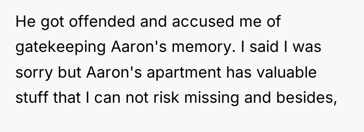 He got offended and accused me of gatekeeping Aaron's memory....