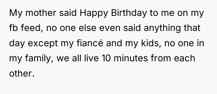 My mother said Happy Birthday to me on my fb...