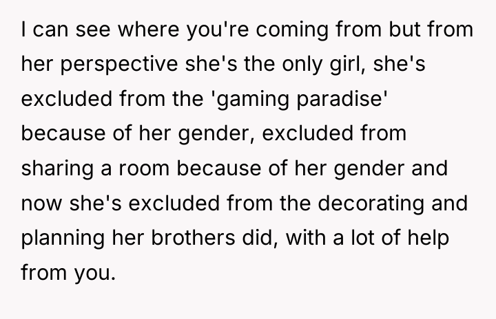 I can see where you're coming from but from her...
