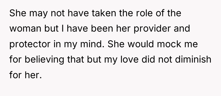 She may not have taken the role of the woman...