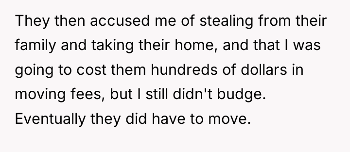 They then accused me of stealing from their family and...