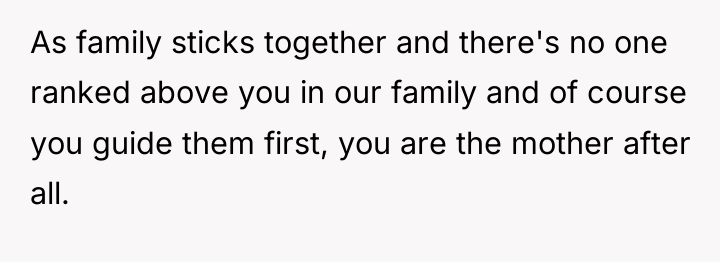 As family sticks together and there's no one ranked above...