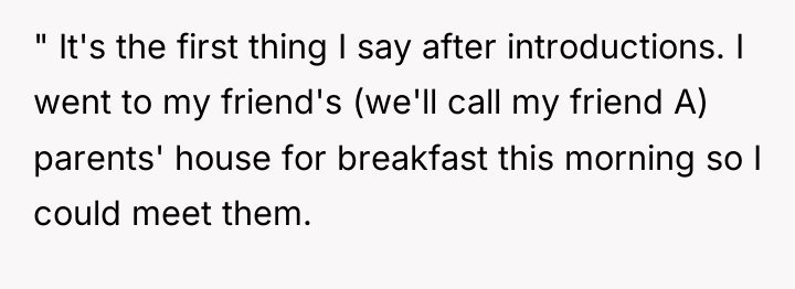 " It's the first thing I say after introductions. I...
