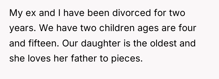 My ex and I have been divorced for two years....