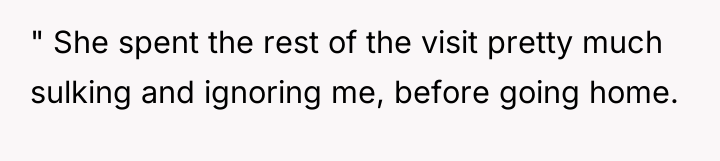 " She spent the rest of the visit pretty much...