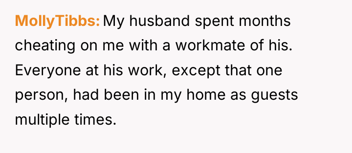 MollyTibbs My husband spent months cheating on me with a...