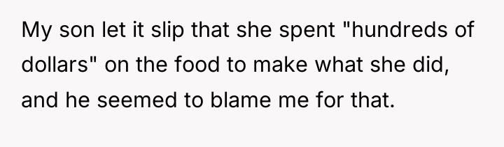 My son let it slip that she spent "hundreds of...