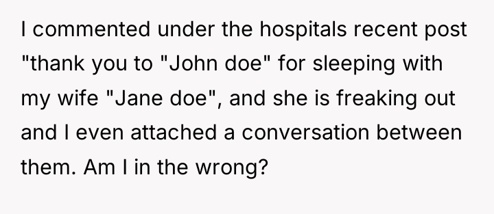 I commented under the hospitals recent post "thank you to...