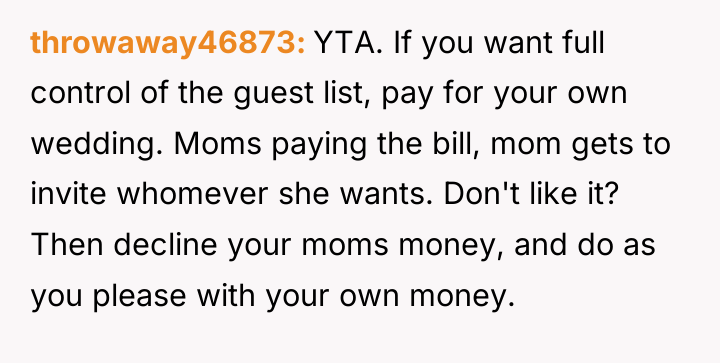 throwaway46873 YTA. If you want full control of the guest...
