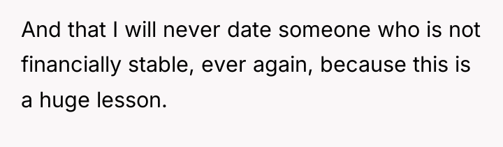 And that I will never date someone who is not...