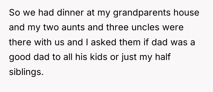So we had dinner at my grandparents house and my...