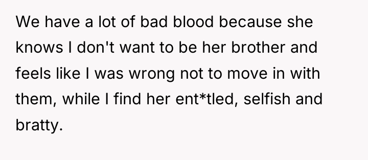 We have a lot of bad blood because she knows...