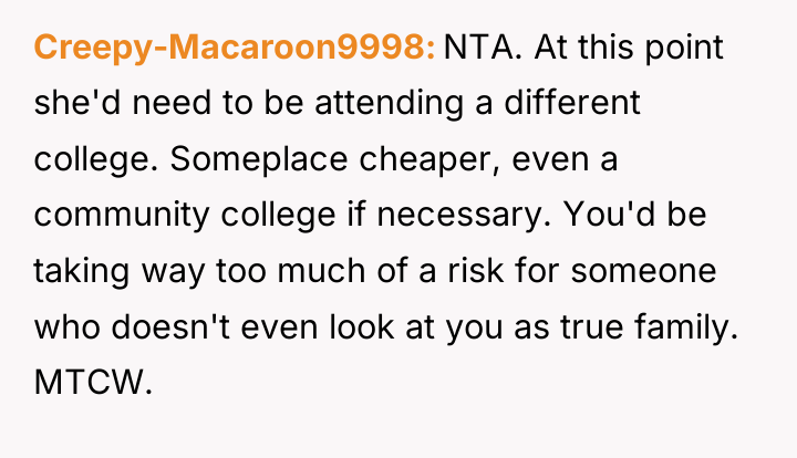 Creepy-Macaroon9998 NTA. At this point she'd need to be attending...