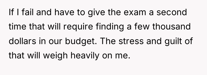 If I fail and have to give the exam a...