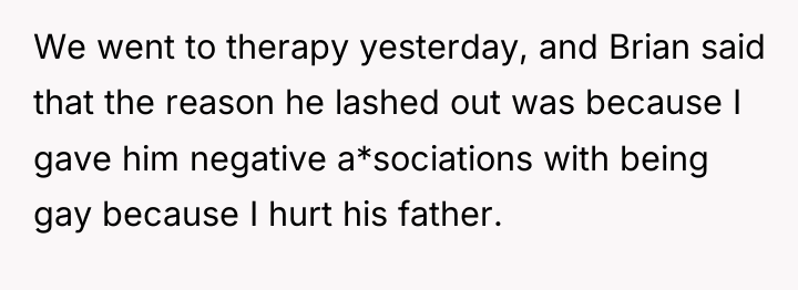 We went to therapy yesterday, and Brian said that the...