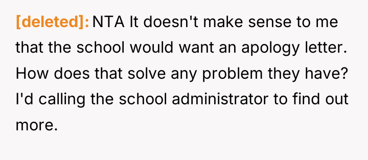 [deleted] NTA It doesn't make sense to me that the...