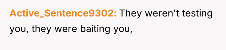 Active_Sentence9302 They weren't testing you, they were baiting you,