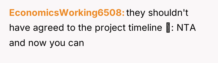 EconomicsWorking6508 they shouldn't have agreed to the project timeline :...