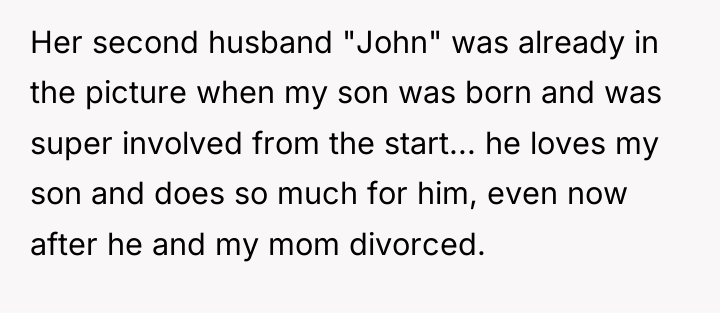 Her second husband "John" was already in the picture when...