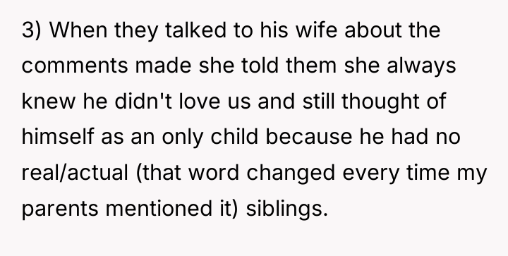 3) When they talked to his wife about the comments...