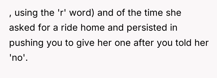 , using the 'r' word) and of the time she...