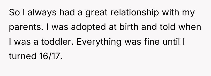 So I always had a great relationship with my parents....