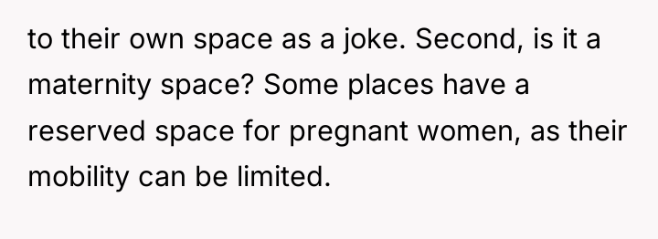 to their own space as a joke. Second, is it...