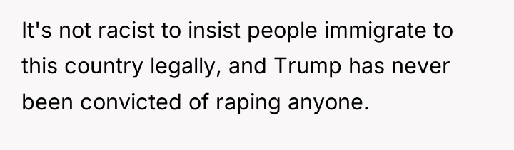 It's not racist to insist people immigrate to this country...