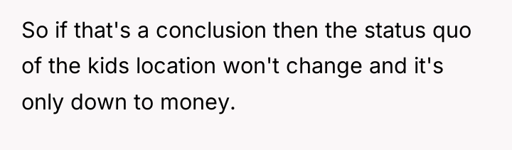 So if that's a conclusion then the status quo of...