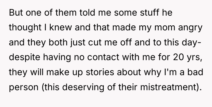 But one of them told me some stuff he thought...