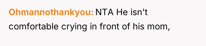 Ohmannothankyou NTA He isn't comfortable crying in front of his...