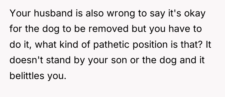 Your husband is also wrong to say it's okay for...