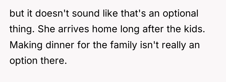 but it doesn't sound like that's an optional thing. She...