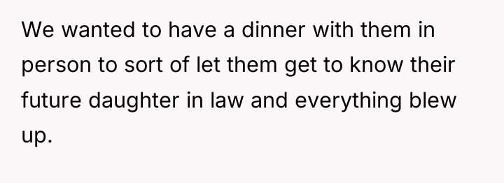 We wanted to have a dinner with them in person...