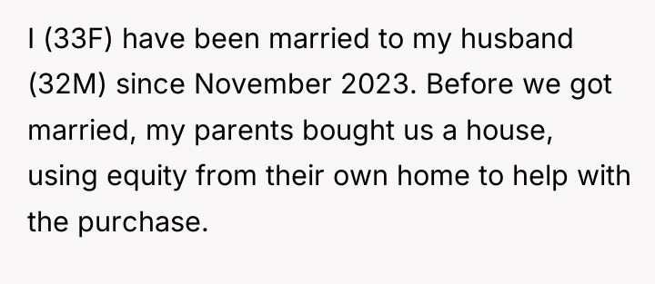 I (33F) have been married to my husband (32M) since...