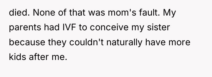 died. None of that was mom's fault. My parents had...