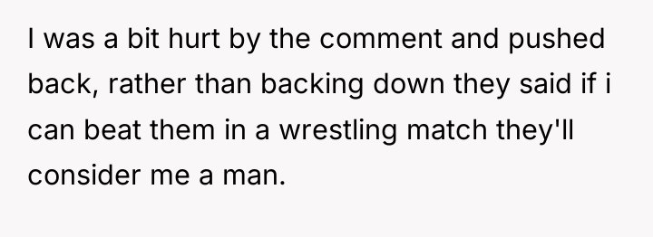 I was a bit hurt by the comment and pushed...