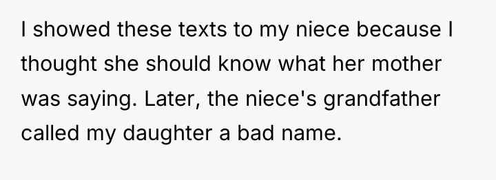 I showed these texts to my niece because I thought...
