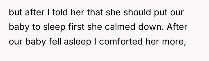 but after I told her that she should put our...