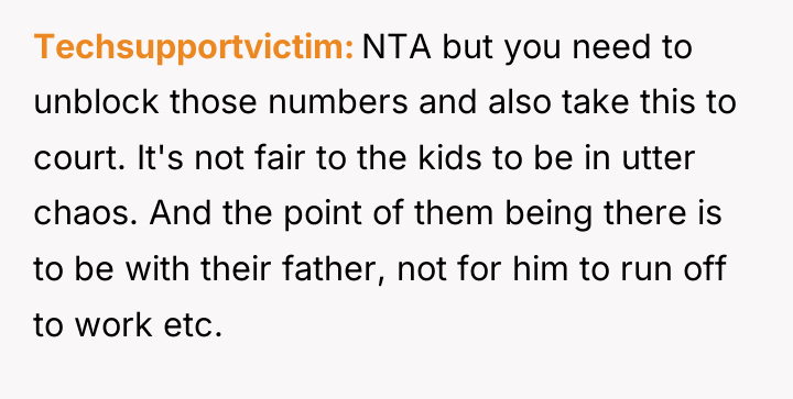 Techsupportvictim NTA but you need to unblock those numbers and...